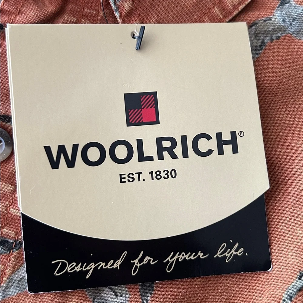 Woolrich men’s mountain run shirt, L/S, medium, rust color with flying ducks - Picture 2 of 7